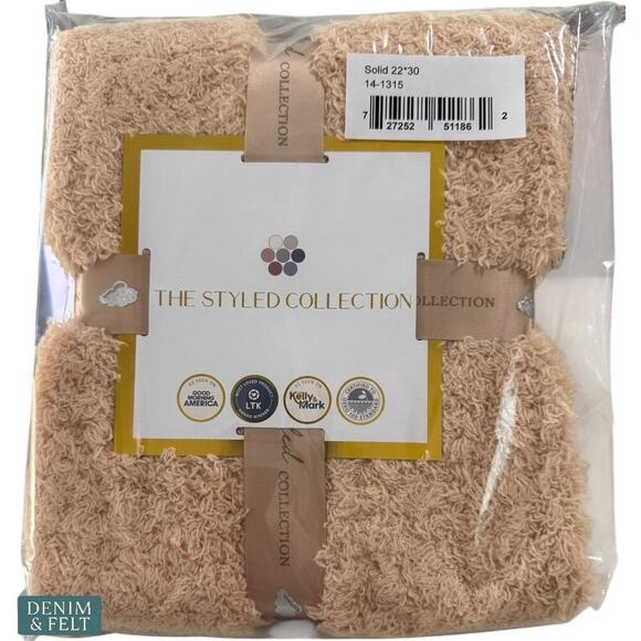 Styled Collection Dreamy Ribbed Buttery Baby Stroller Blanket 22x30 Apricot NEW - Picture 2 of 4